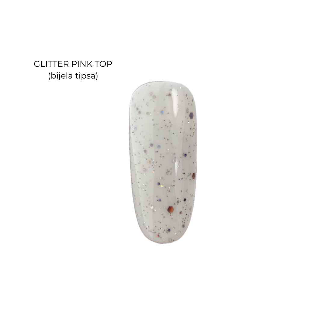 Uniflex GLITTER PINK NO WIPE TOP COAT - Slika 2